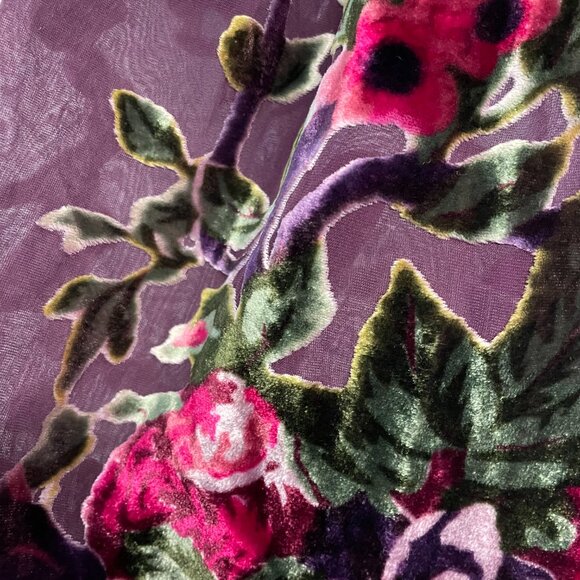 Velvet Burnout Floral Scarf - Picture 2 of 4